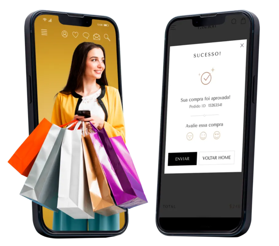 Sucesso! Sua compra foi aprovada no app!