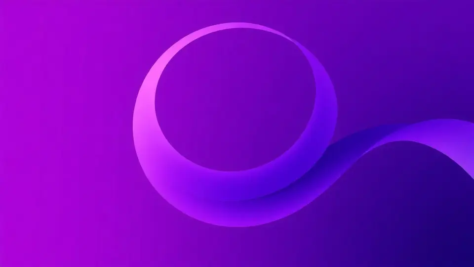 Grafismo abstrato em gradiente roxo com laço em espiral representando logística reversa