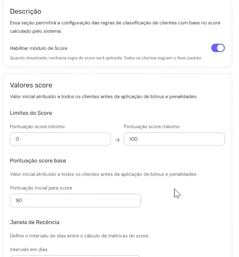 Tela de score de confiança da Aftersale definindo a jornada conforme o perfil do consumidor